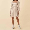 EXLURA Womens Square Neck Dress Long Puff Sleeve A-Line Casual Short Mini Dresses - 2 of 4