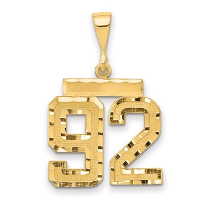 Black Bow Jewelry 14K Yellow Gold, Varsity Collection, Medium D/C Pendant Number 92