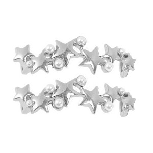 Unique Bargains Five-pointed Star Faux Pearl Shoelace Charms 1 Pair - 1 of 4