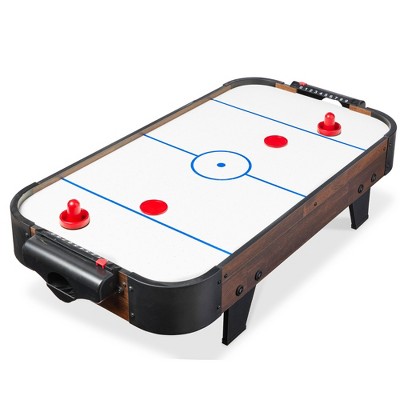 Best Choice Products 40in Air Hockey Arcade Table w/ 100V Motor, Electric Fan, 2 Strikers, 2 Pucks - Walnut