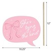 Big Dot of Happiness Funny Tying the Knot Photo Props, Pink Bow Coquette Bachelorette Party Decoration, Bridal Shower Photo Booth Props Kit – 10 Piece - 4 of 4