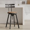 TiramisuBest Set of 2 Bar Stools, 30in Faux Leather Barstool Dining Chairs with PU Upholstery and Steel Frame (Brown) - 4 of 4