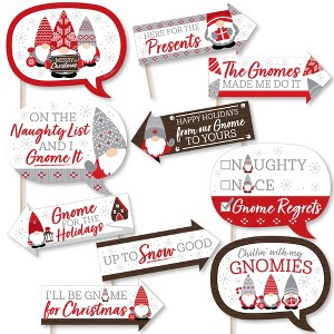 Big Dot of Happiness Funny Christmas Gnomes - Holiday Party Photo Booth Props Kit - 10 Piece - 1 of 4