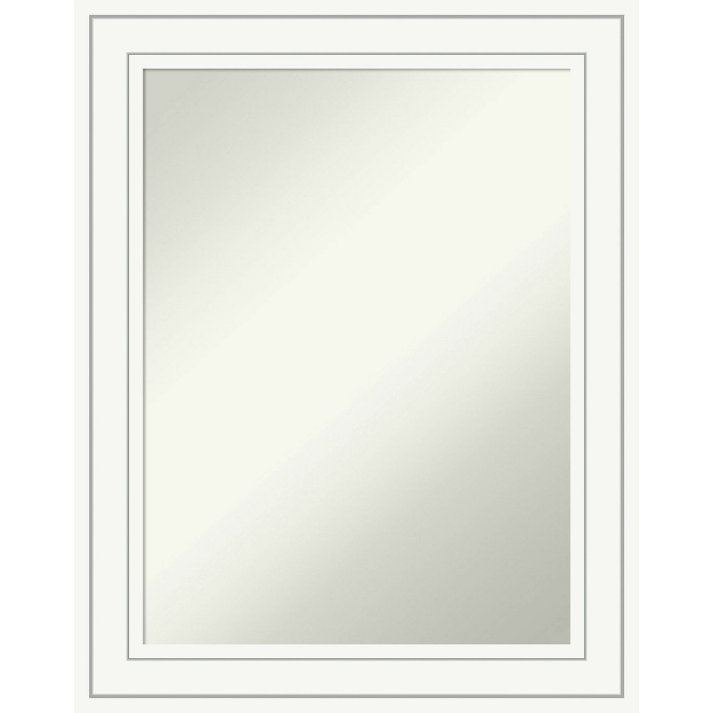 Photos - Wall Mirror 23" x 29" Non-Beveled Craftsman Wood Bathroom  White - Amanti A