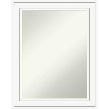 23" x 29" Non-Beveled Craftsman White Wood Wall Mirror - Amanti Art