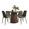5-Piece Dining Set for 4 ,Walnut Wood 46" Round Dining Table with Armless Dining Chairs for Dining Room,Living Room-Tanpinhause - 2 of 4