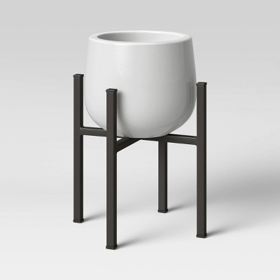 Photo 1 of 12 x 8.5 Ceramic/Metal Planter Stand White - Project 62