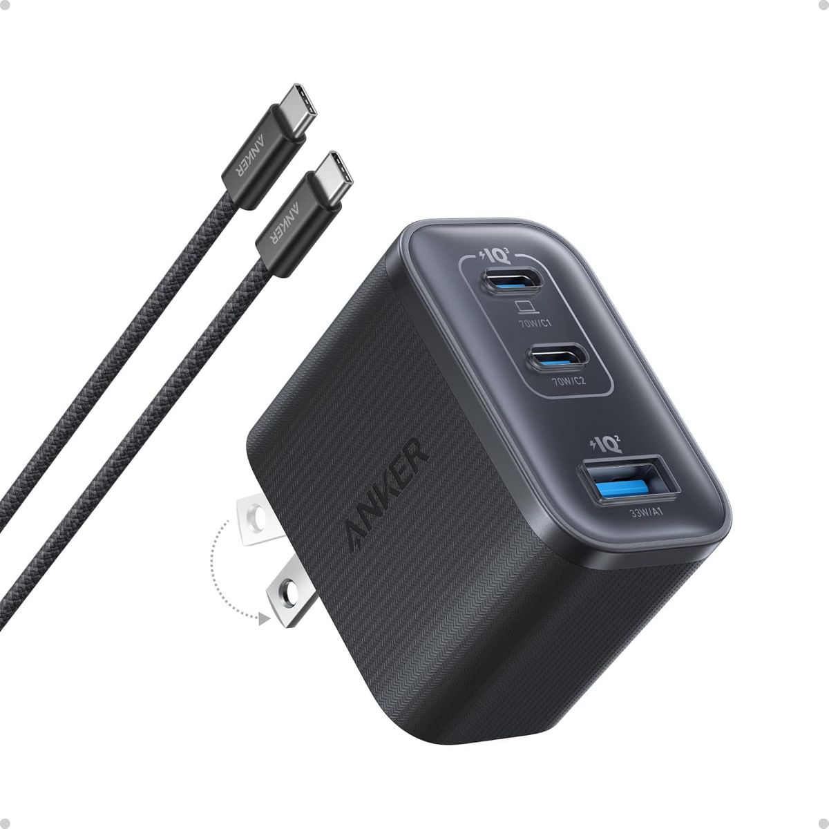 Anker Nano Charger, Ultra-Fast 70W Output 3-Port