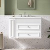 Gulches 30 in 18 in Undermount Rectangular Bathroom Sink in White MDF Iron with Wall Mounted Cabinet 2 Drawers Soft Close - 2 of 4