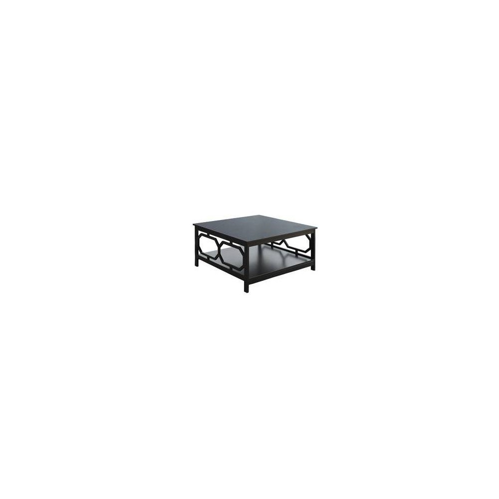 36" Omega Square Coffee Table Black - Breighton Home: Modern Living Room Furniture with Lower Shelf