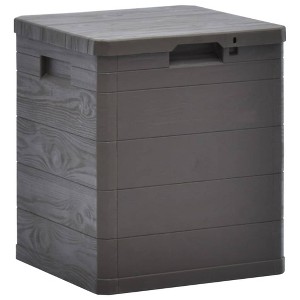 vidaXL Storage Box Brown Plastic Medium Garden Storage Box Square - 1 of 4