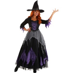 HalloweenCostumes.com Midnight Purple Witch Women's Costume - 1 of 4