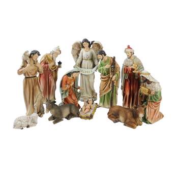Northlight 11pc Vibrantly Colored Traditional Religious Christmas Nativity Figurine Set 15.5"