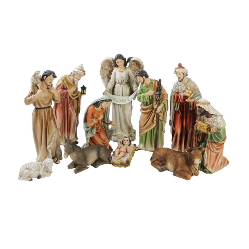 Northlight 11pc Vibrantly Colored Traditional Religious Christmas Nativity Figurine Set 15.5", 1 of 4