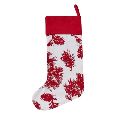 Patricia Heaton Home Cranberry Pinecone Stocking Set of 2