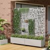 Wooakway 72"H Metal Planter Box with Trellis Raised Garden Bed with Arbor Privacy Screen with Wheels - 2 of 4