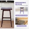 BestMassage Bar Stool Set of 2 Solid Wooden Saddle Bar Stools 24/30 Inch Height Home Furniture - 3 of 4