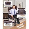 Big and Tall Executive Office Chair PU Leather with Lumbar Support and Built-in Leg Exerciser for Heavy Adults -3irtyhousy - 3 of 4