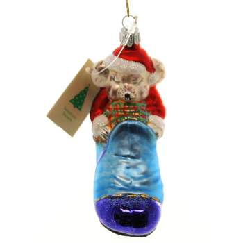 Tannenbaum Treasures Mouse In Shoe  -  Inches -  Poland Mouth Blown Glass  -   -  Glass  -