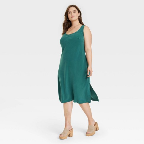 Women's Midi Slip Dress - Universal Thread™ Green 4X