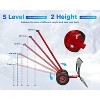 Heavy Duty Wheeled Snow Shovel, Adjustable Metal Snow Pusher with 5-Position Handle & Multi-Angle Carbon Steel Blade, for Pavement, Yard - 2 of 4