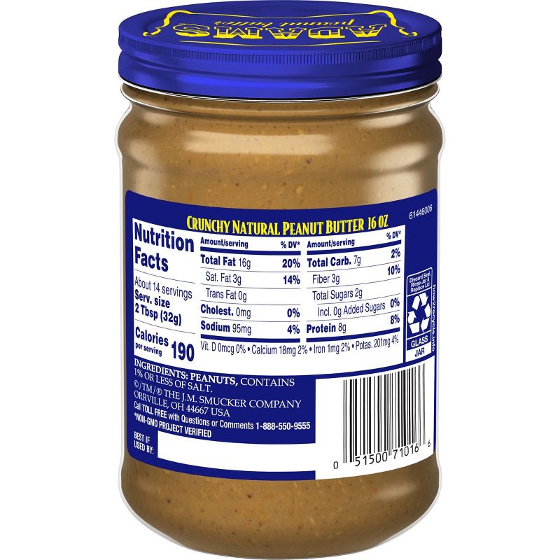 Adams 100% Natural Crunchy Peanut Butter - 16oz, 2 of 5