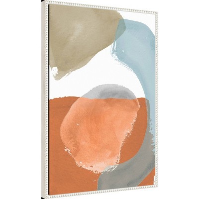 Pastel Abstract Nature Vistas Canvas with Beaded Frame