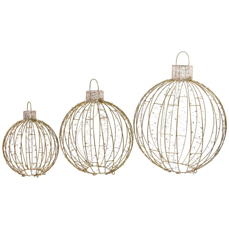 Northlight Set of 3 LED Lighted Ornaments Christmas Yard Decoration, 3 of 4
