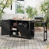 Bella Depot 78.3" Outdoor Kitchen Island with Foldable Grill Table, Wooden Outdoor Grill Cart with Trash Can Storage - 2 of 4