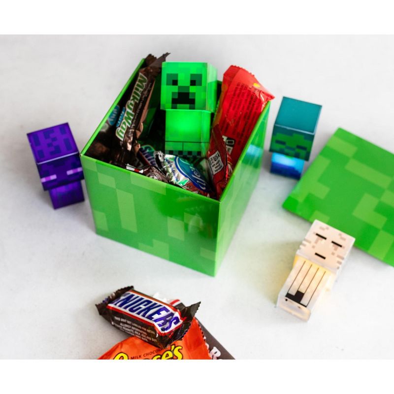 Ukonic Minecraft Creeper Tin Storage Box Cube Organizer with Lid | 4 Inches, 4 of 8