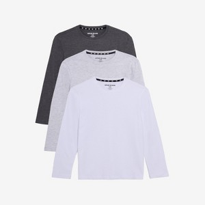 X RAY 3 Pack Kids And Boys 100% Cotton Long Sleeve Crewneck T-Shirts - 1 of 4
