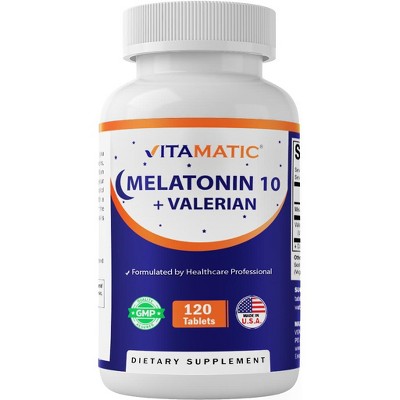 Melatonin 10mg with Valerian Root 4:1 Extract 250 mg 120 Tablets