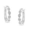 Haus of Brilliance Silver 1/10 Cttw Miracle-Set Diamond Infinity Swirl Hoop Earrings - 4 of 4
