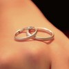 Promise Rings for Couples - Matching Adjustable Rings for BF and GF – Sophisticated, 925 Silver, Matte Brushed Finish Rings - 3 of 4