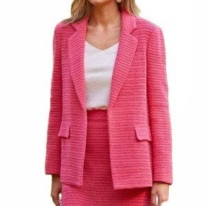 Women's Long Sleeve Crochet Blazer - SKIES ARE BLUE - 1 of 4