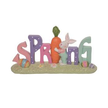 Transpac Resin 11.25" Multicolor Easter Spring and Bunny Word Block Decor