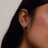 14K Gold Plated Triple Huggie Illusion Stud Earrings | Double Huggie Hoop Earrings for One Hole | Gold Hoop Earrings for Women - 4 of 4