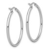 Black Bow Jewelry 2mm Round Hoop Earrings in 10k White Gold, 31mm (1 1/4 Inch) - 3 of 4