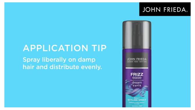 John Frieda Frizz Ease Dream Curls Styling Spray, Smooth Frizzy Hair, Add Gloss without Frizz - 6.7 fl oz, 2 of 16, play video