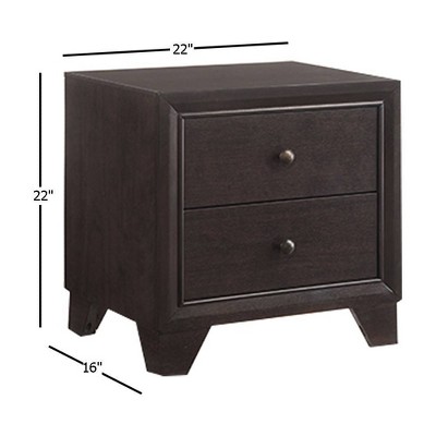 Madison Espresso Elegance 2-Drawer Nightstand