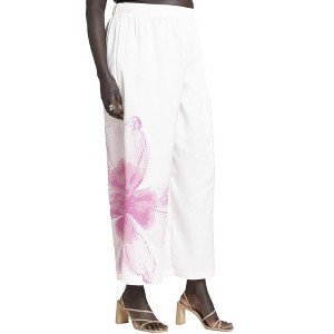 ELOQUII Women's Plus Size Pull On Printed Wide Leg Pant - 1 of 4