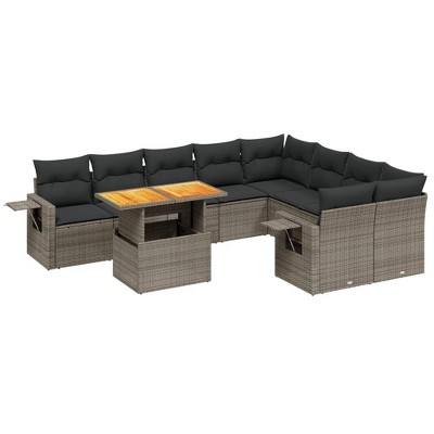 vidaXL Garden Sofa Set Grey