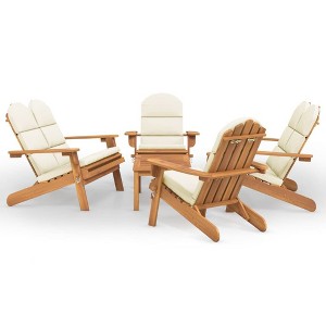 vidaXL Garden Lounge Set Cream white, Natural wood - 1 of 4