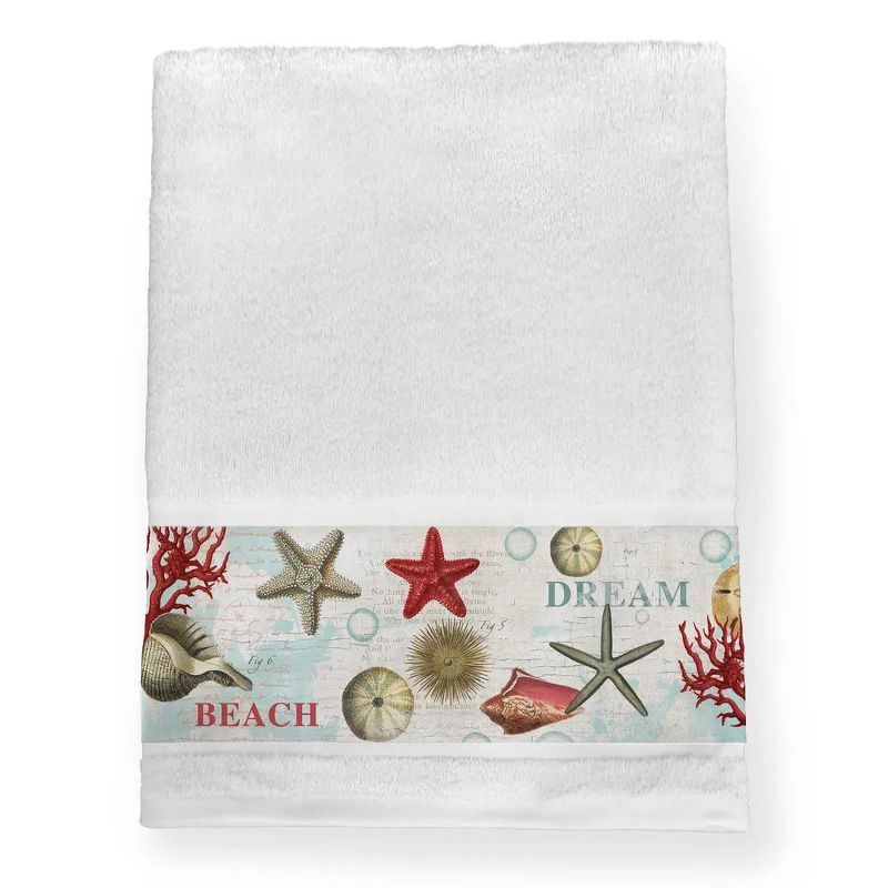 Laural Home Dream Beach Shells 27"W x 51"L Bath Towel, 1 of 2
