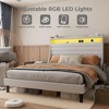 Comfy Upholstered Platforms Bed Frame , Modern Bed Frame with Wood Slat Support, No Box Spring Needed, Easy Assembly - 2 of 4