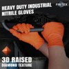 FINITEX Orange Industrial Diamond Texture Disposable Nitrile Gloves - 100, 300 & 1000PCS,  6.3mil Heavy Duty, Chemical Resistant Mechanic Gloves - 4 of 4