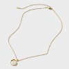 14K Gold Dipped Crystal and Mother of Pearl Circle Spinner Initial Necklace - A New Day™ - 3 of 4