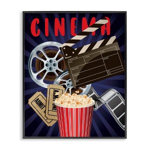 Stupell Industries Cinema Movie Reel Popcorn Entertainment Sign, 24" x 30" - 1 of 4