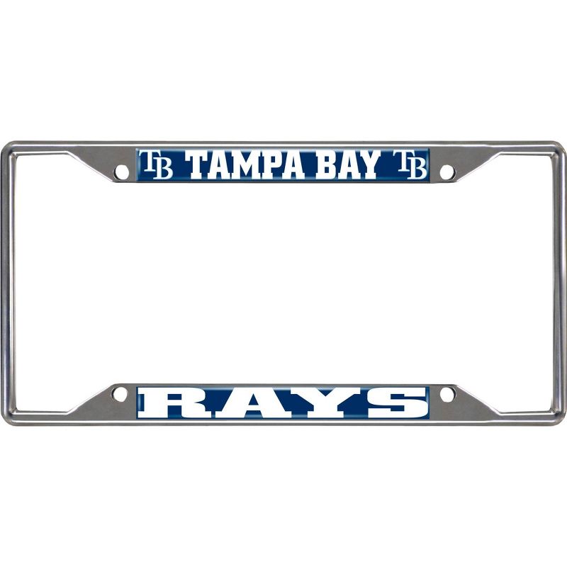 MLB Tampa Bay Rays Stainless Steel License Plate Frame, 1 of 4