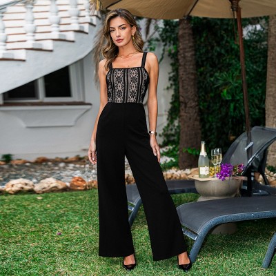 Women's Elegant Lace Crochet Jumpsuit - Cupshe